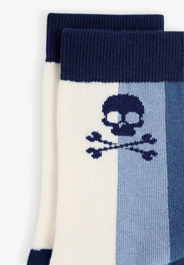 CHAUSSETTES RAYURES TRICOLORES SKULL
