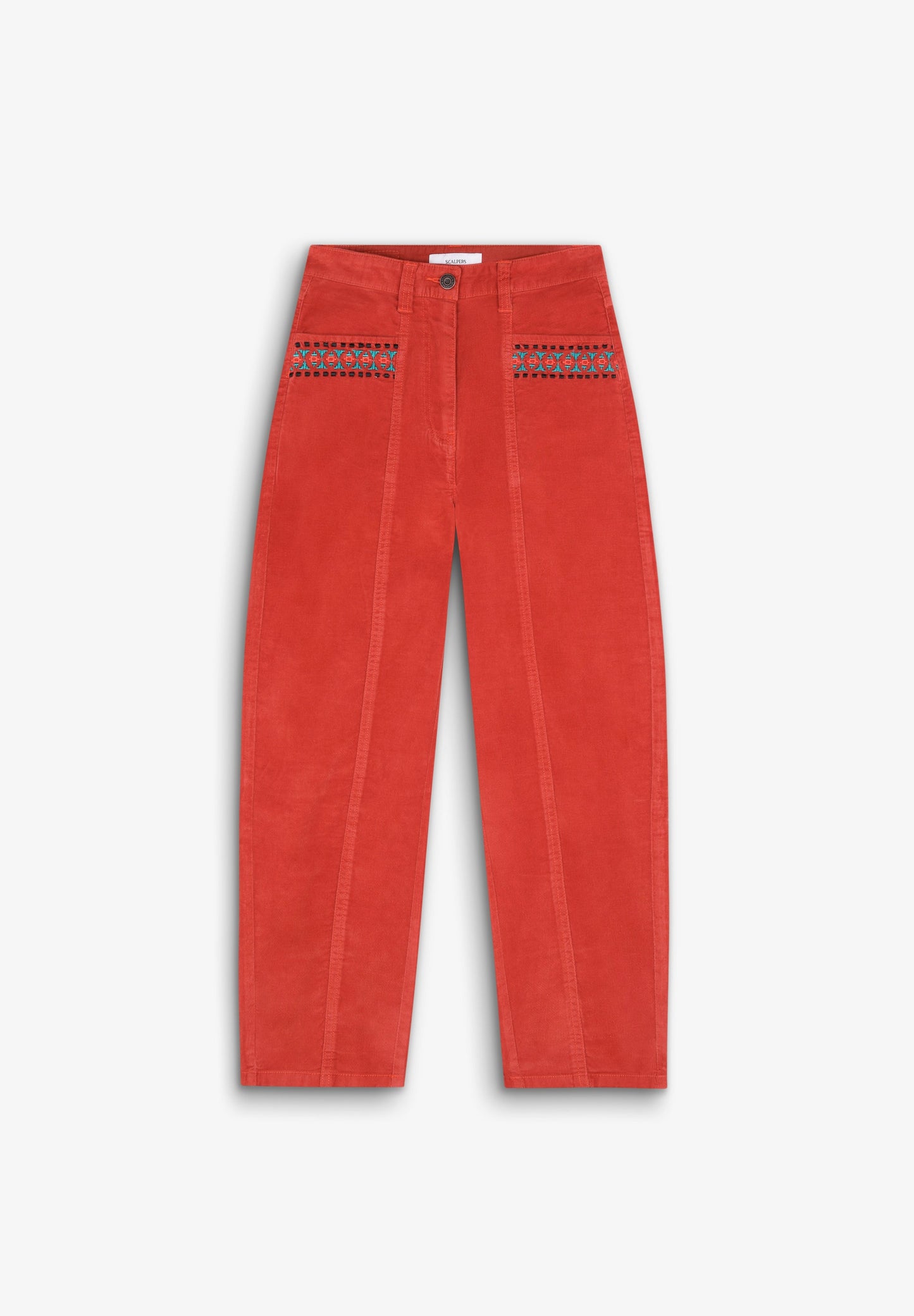 VELVET CHINO EMB PANT