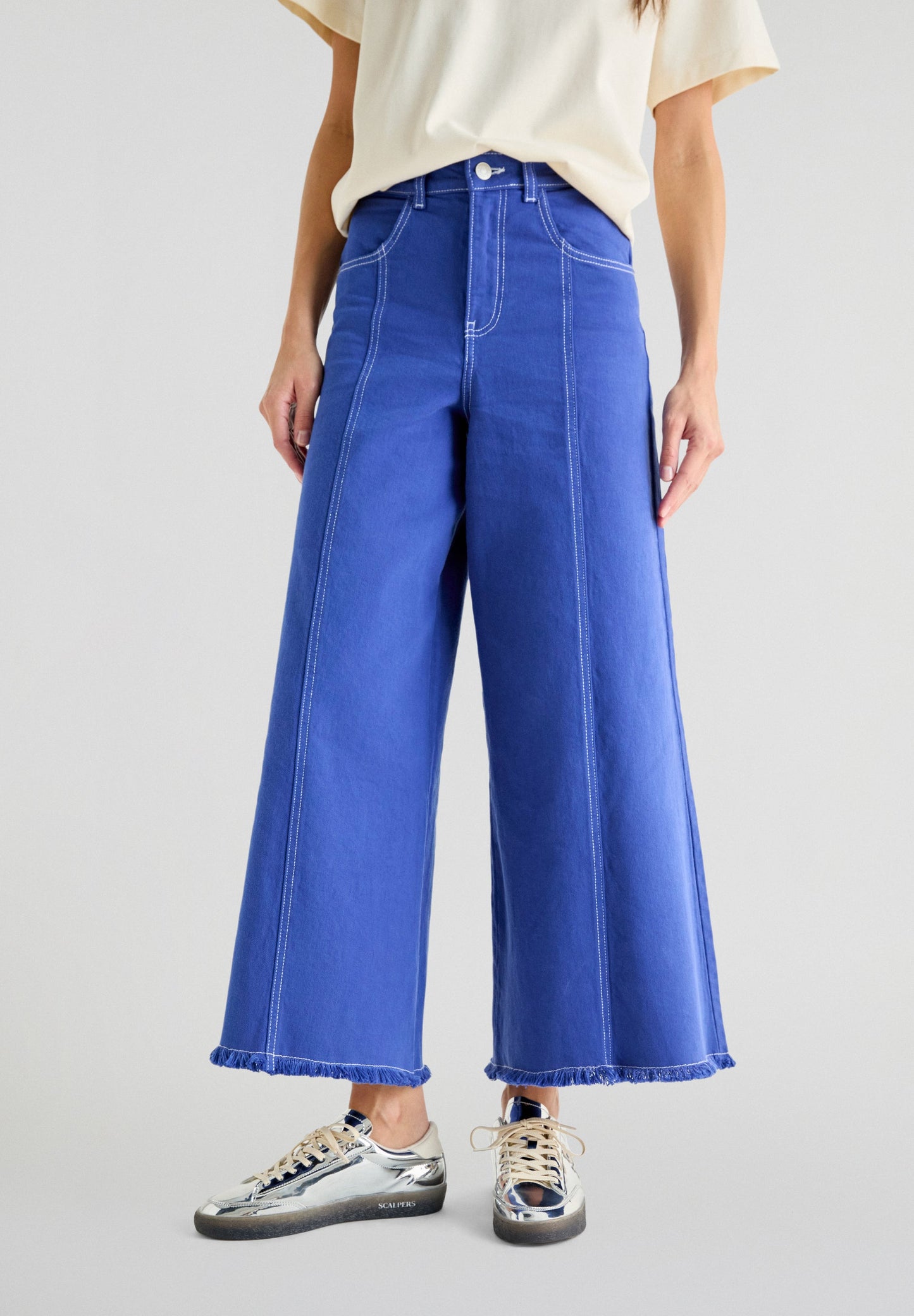 STITCHING CULOTTE DENIM PANT