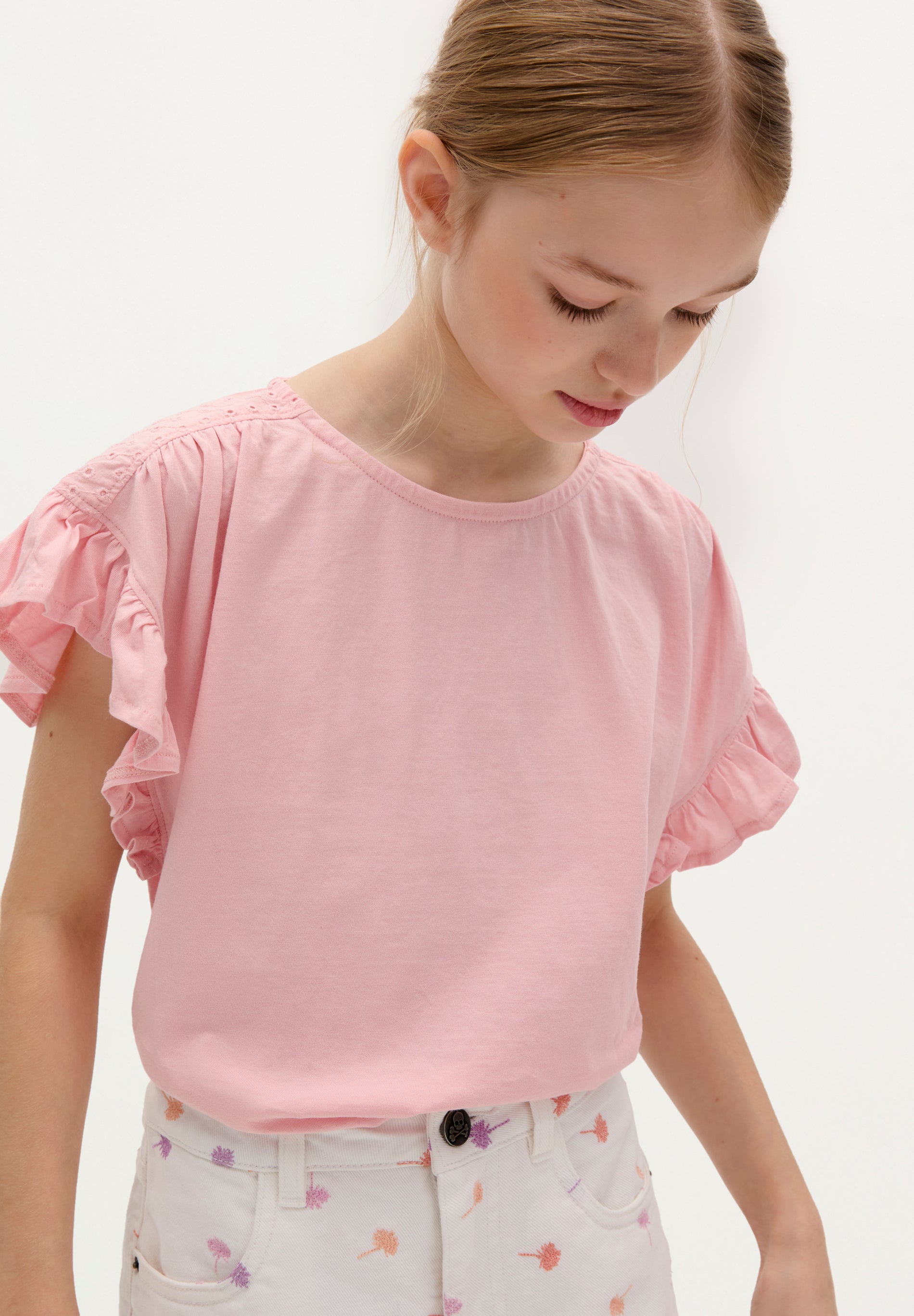 T-SHIRT MANCHES VOLANTS