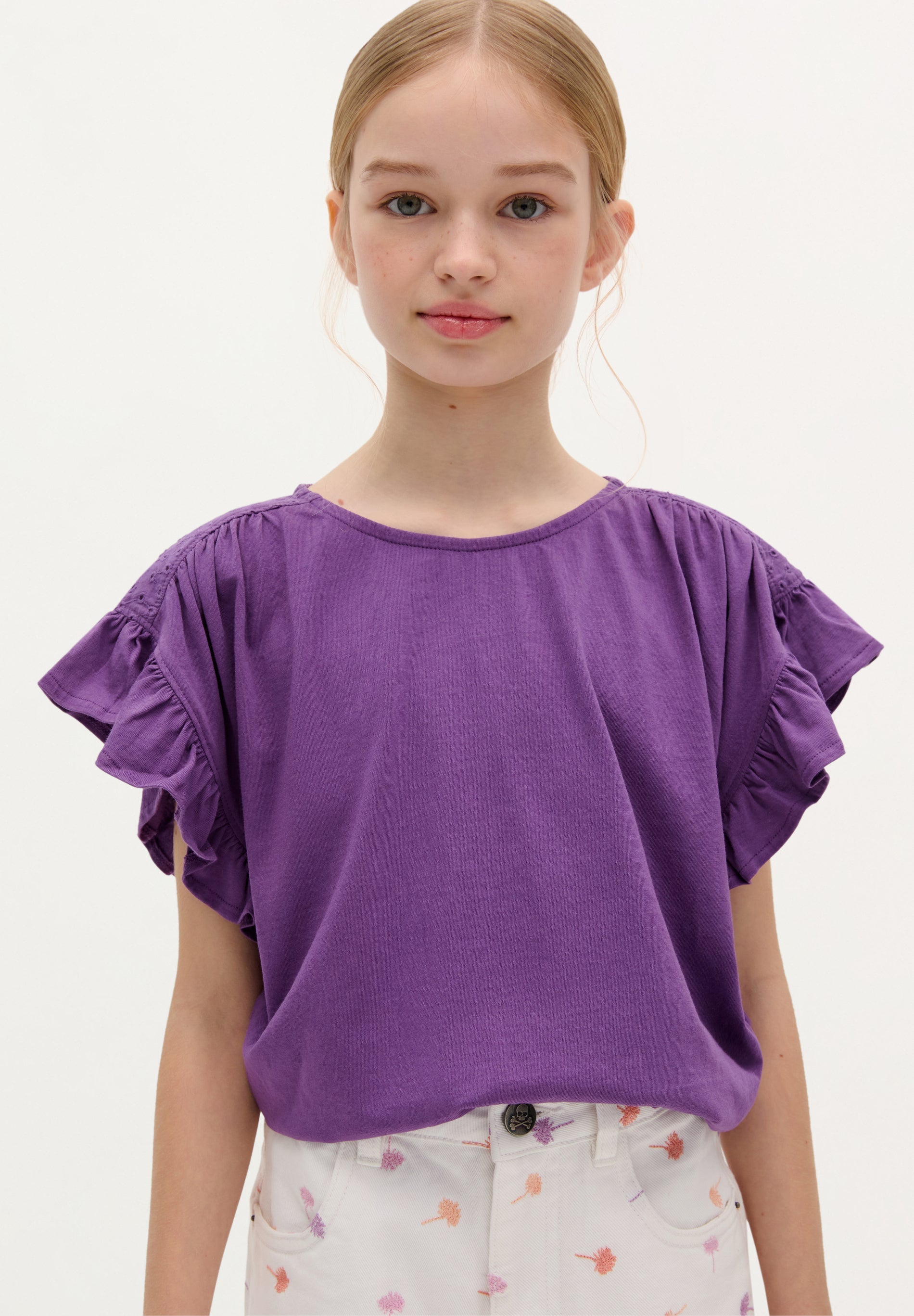 T-SHIRT MANCHES VOLANTS
