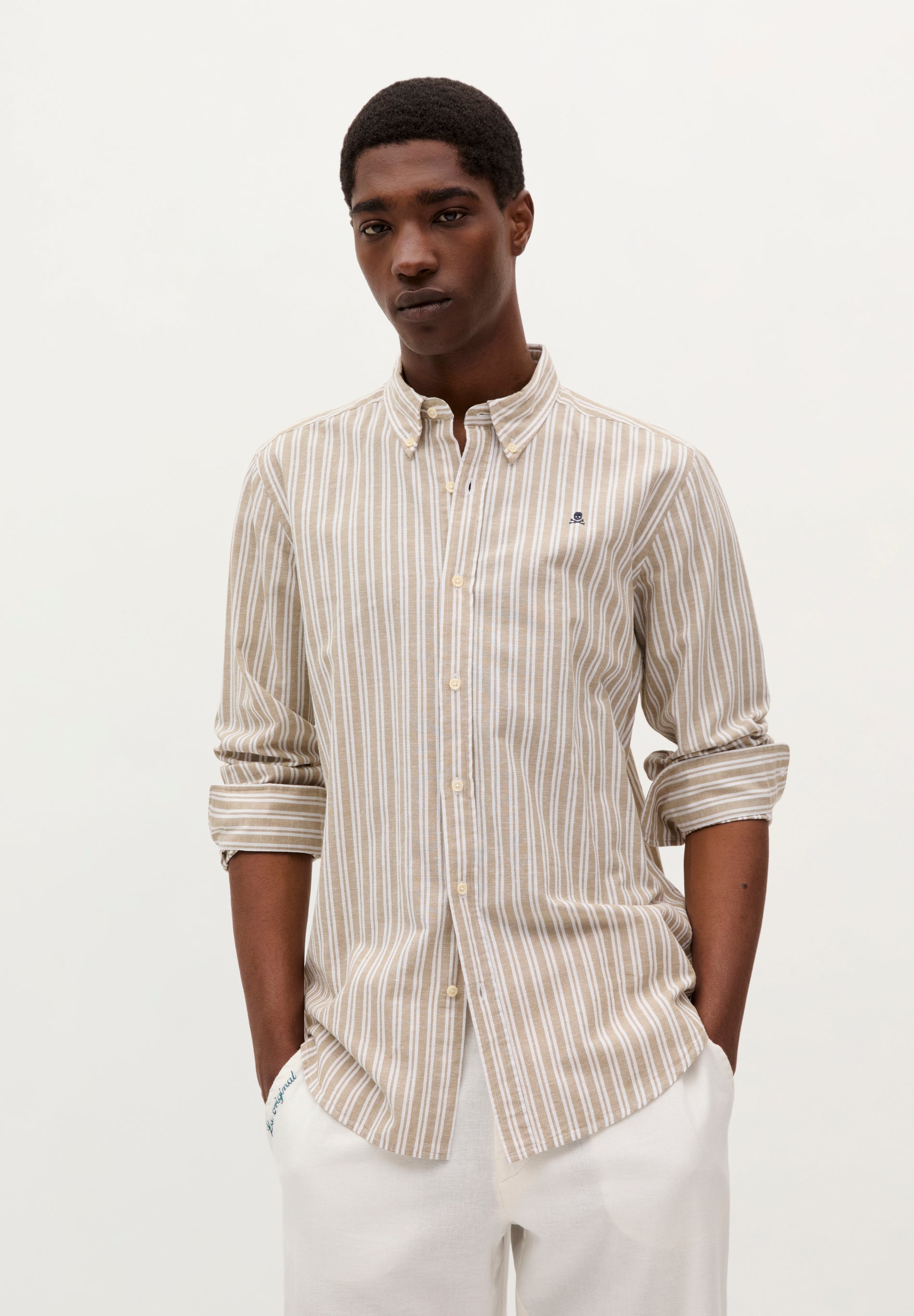 CHEMISE RAYURES SKULL CONTRASTANTES
