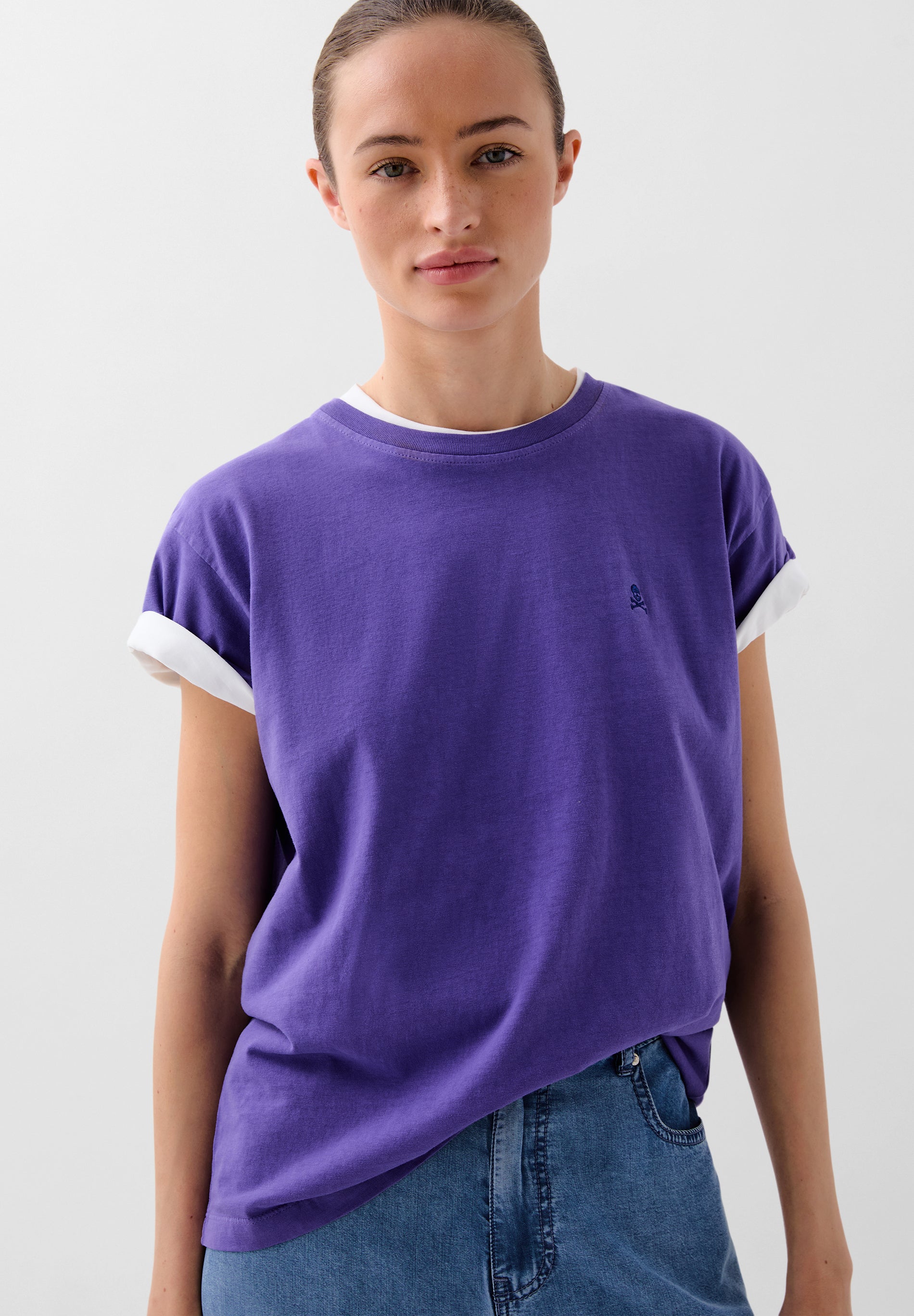 T-SHIRT SKULL BRODÉ TON SUR TON