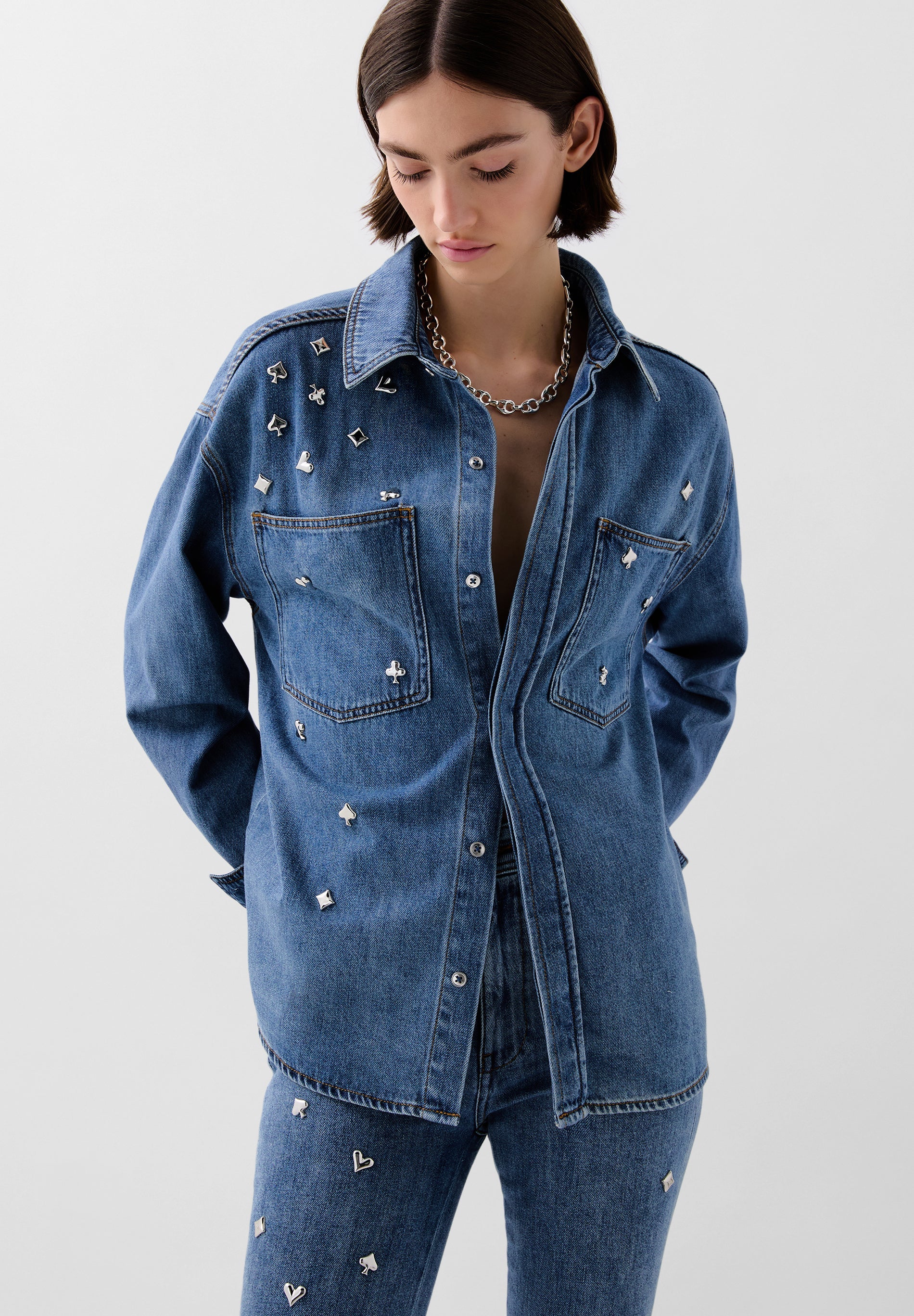 CHEMISE DENIM CLOUS