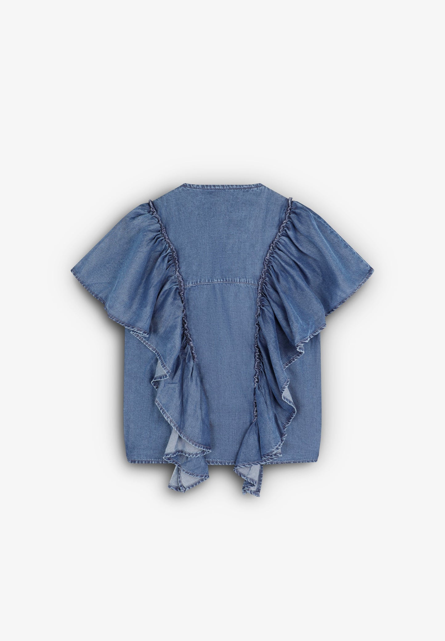 CHEMISE VOLANTS FLUIDE DENIM