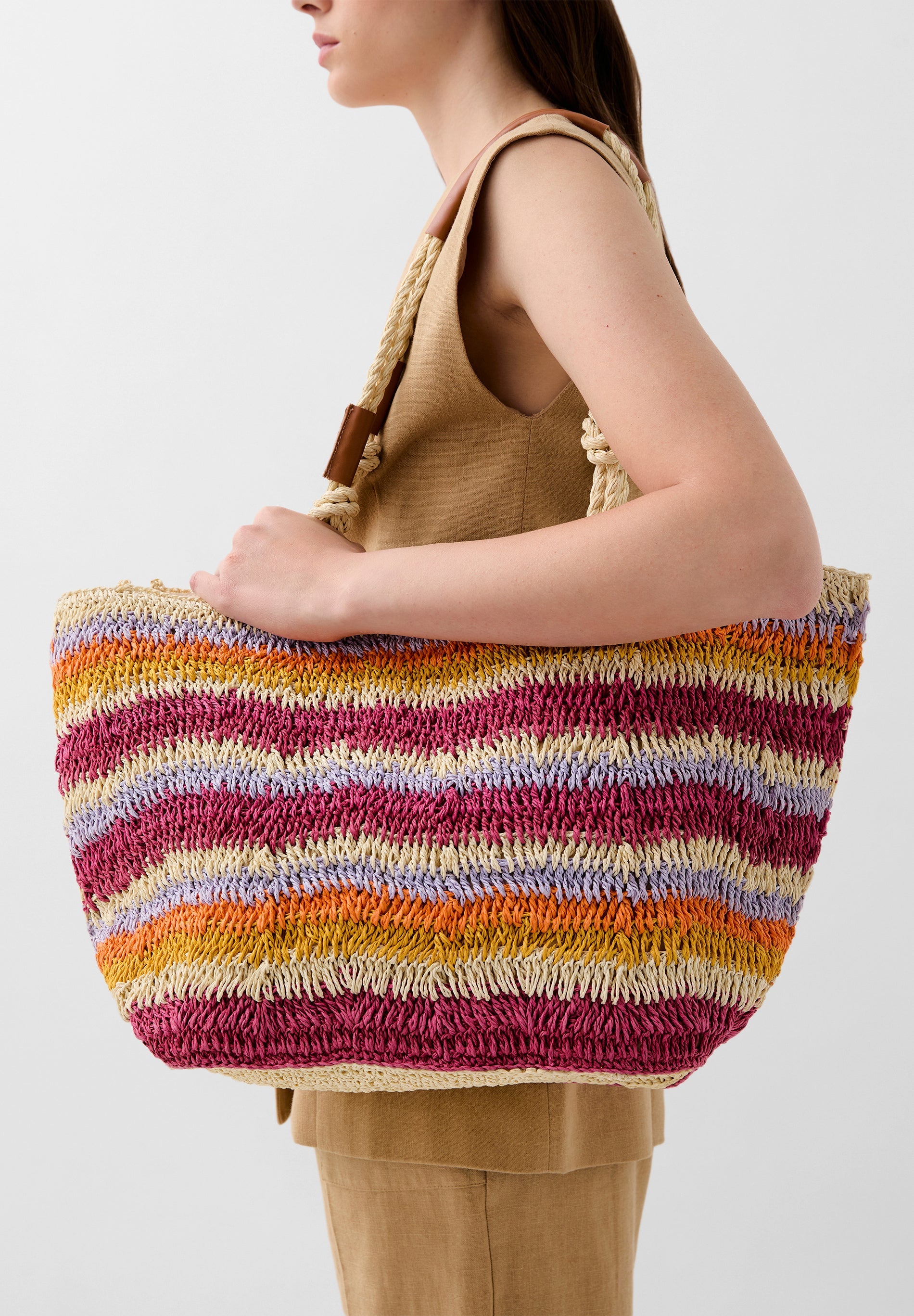 SAC SHOPPER RAPHIA MULTICOLORE