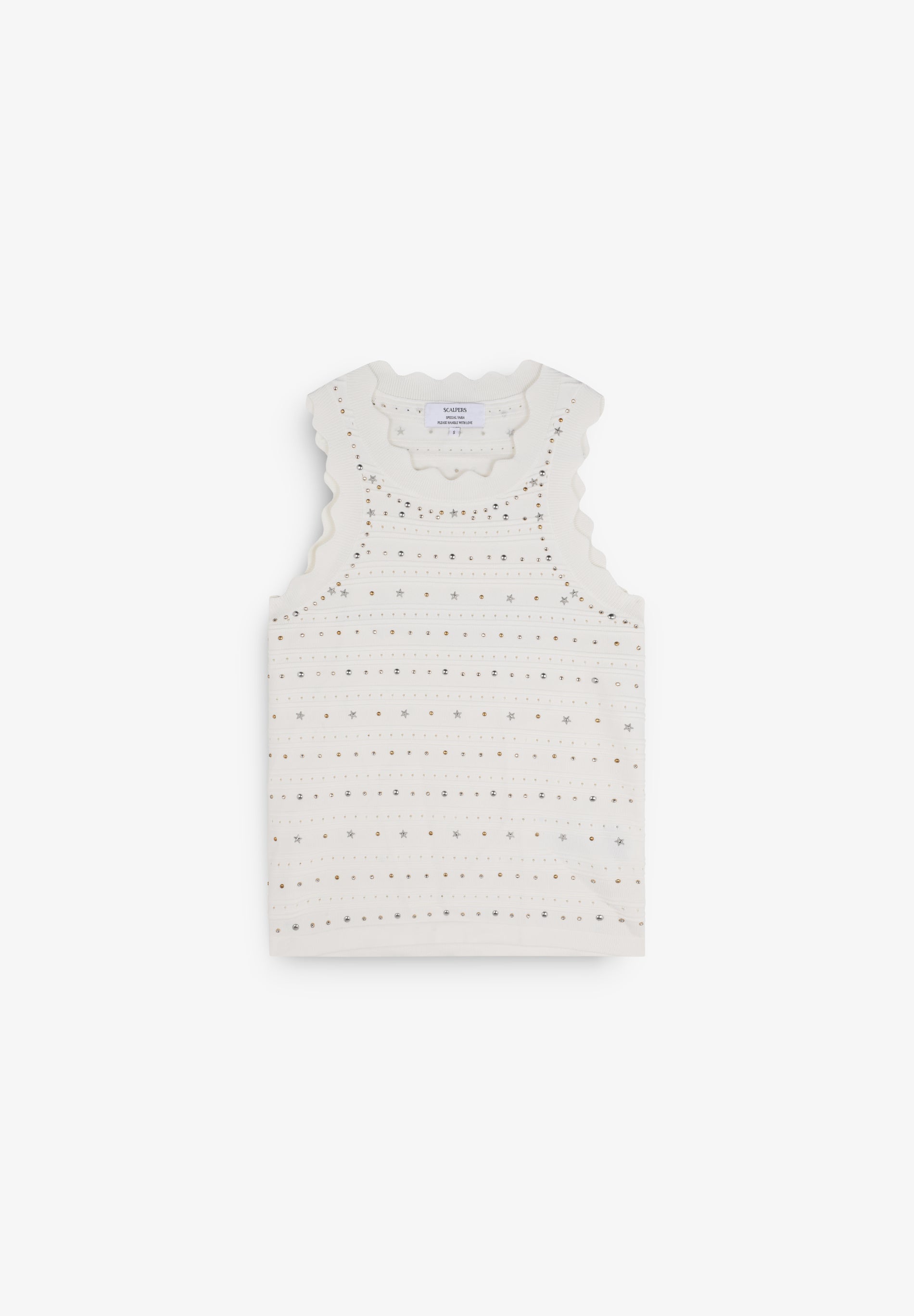 SCWHITE KNIT STUDS TOP