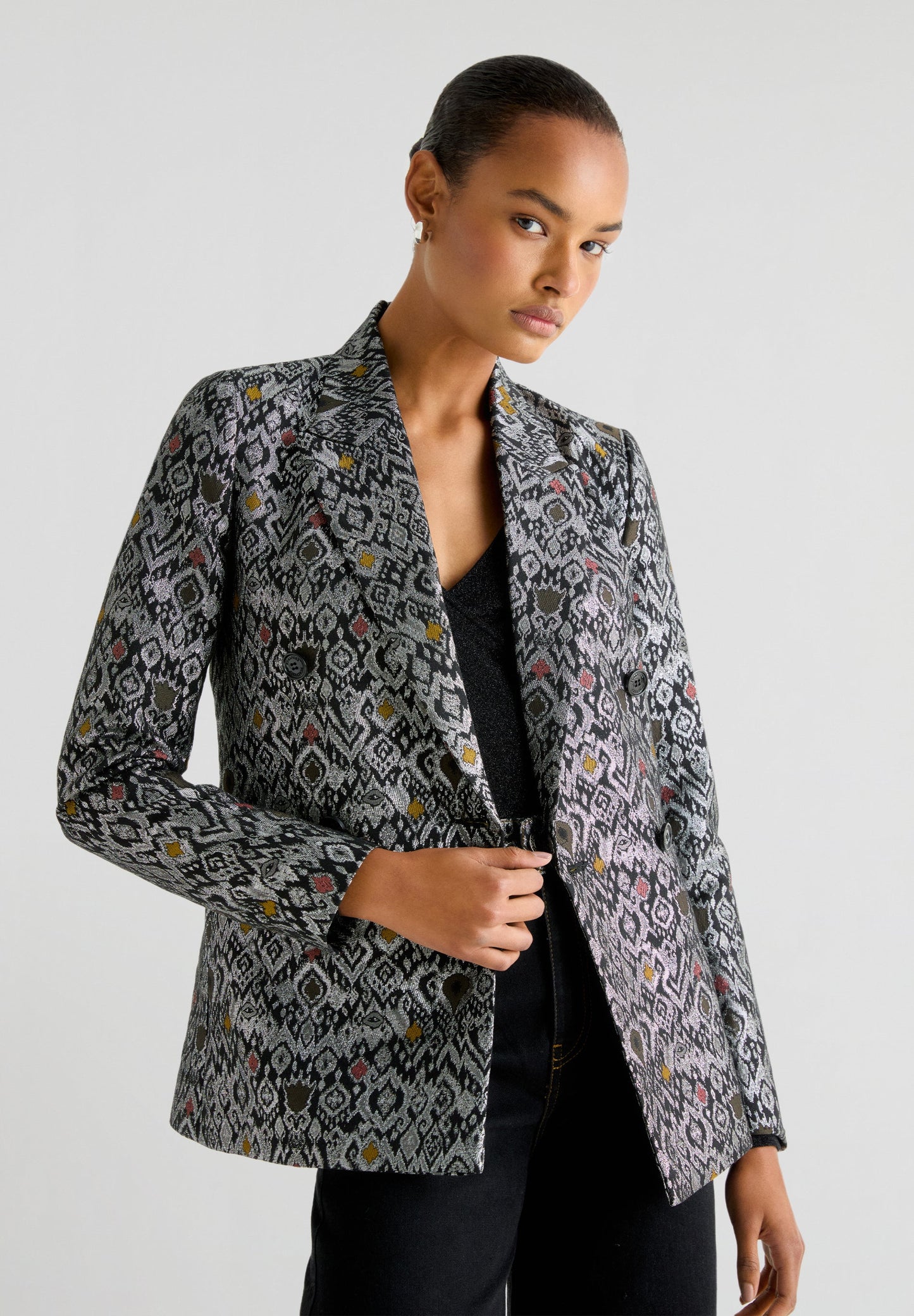 BLAZER JACQUARD MÉTALLISÉ