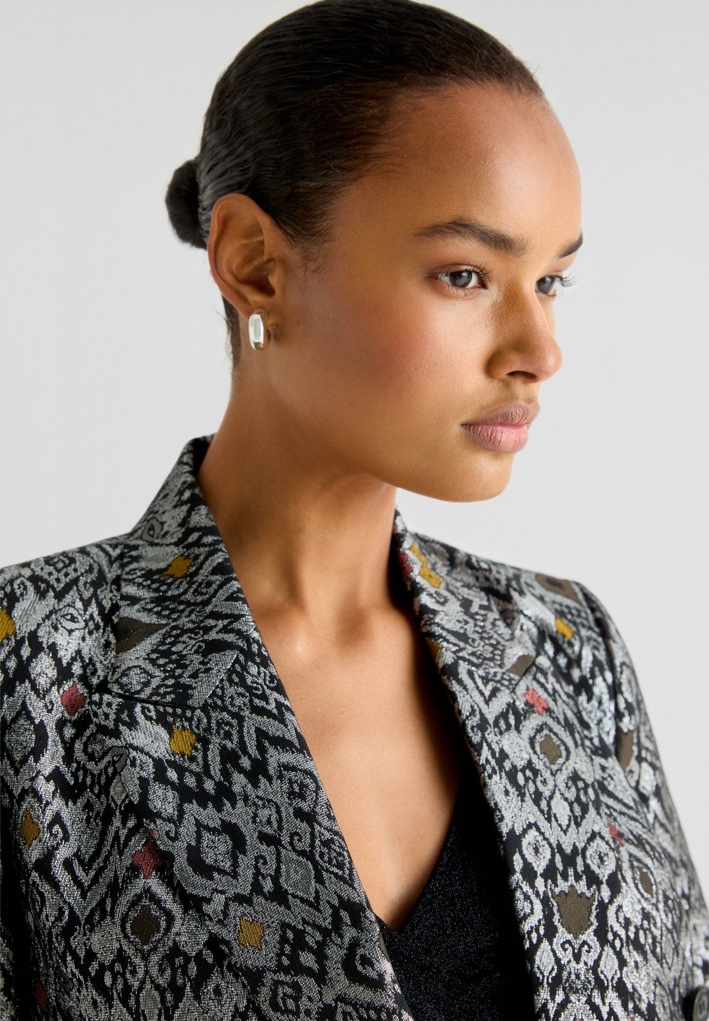 BLAZER JACQUARD MÉTALLISÉ