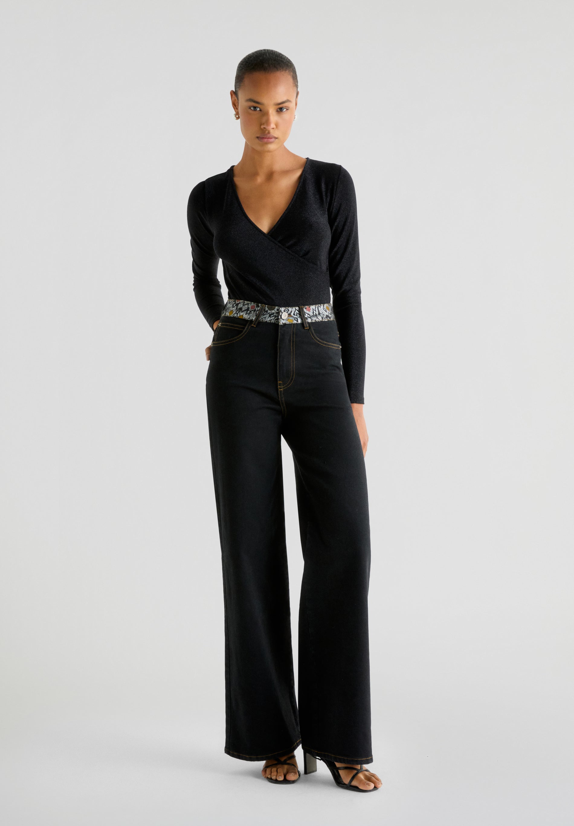 JEAN FULL LENGTH FLARE JACQUARD