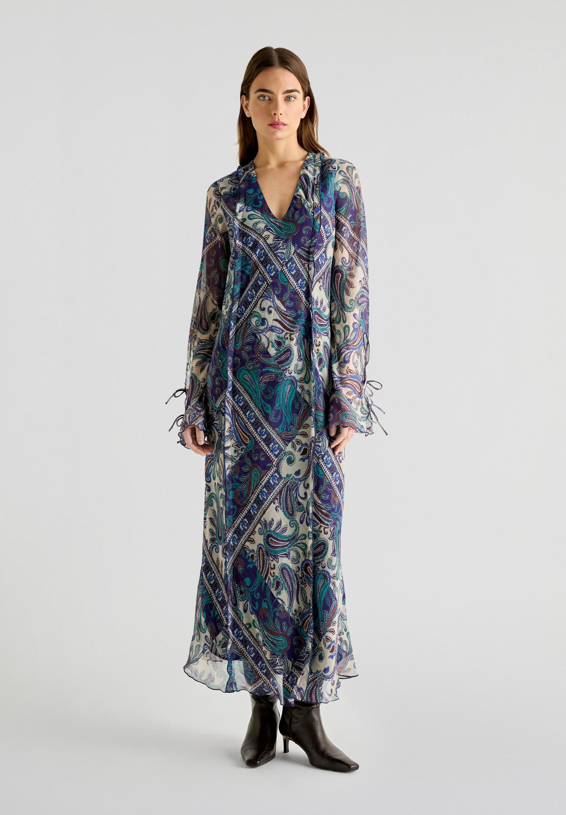 ROBE LONGUE FLUIDE PAISLEY