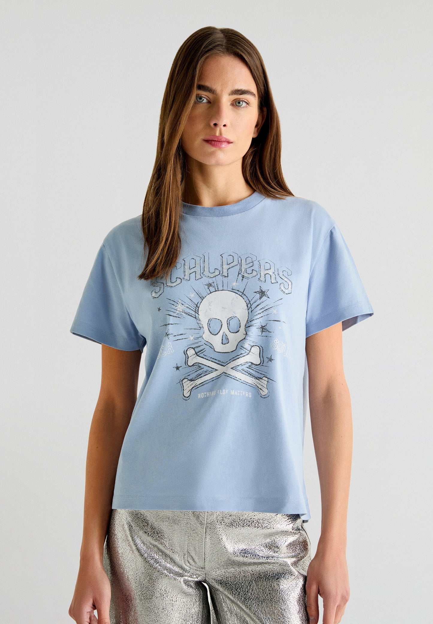 T-SHIRT IMPRIMÉ SKULL ÉTOILES