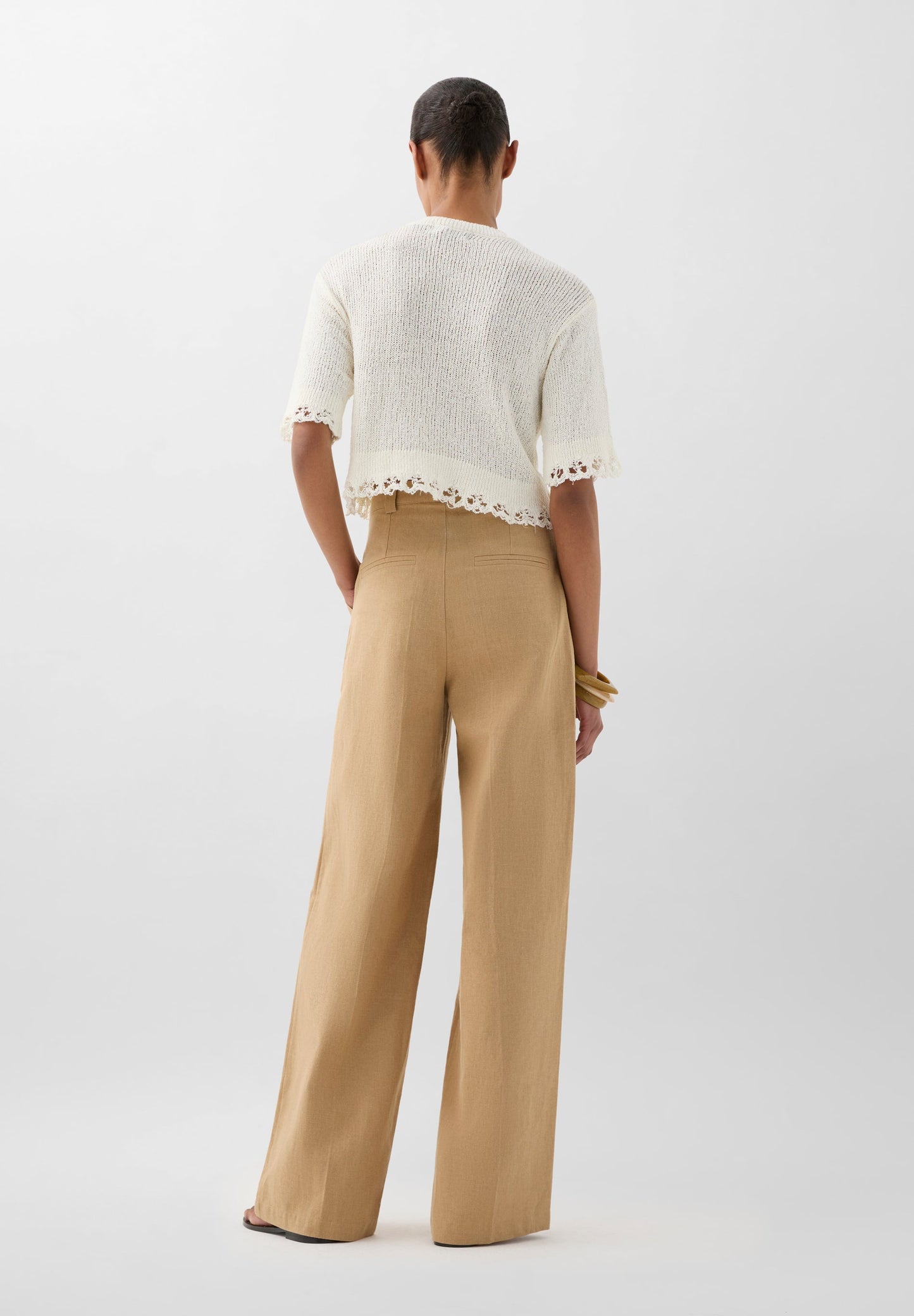 PANTALON À PINCES LIN