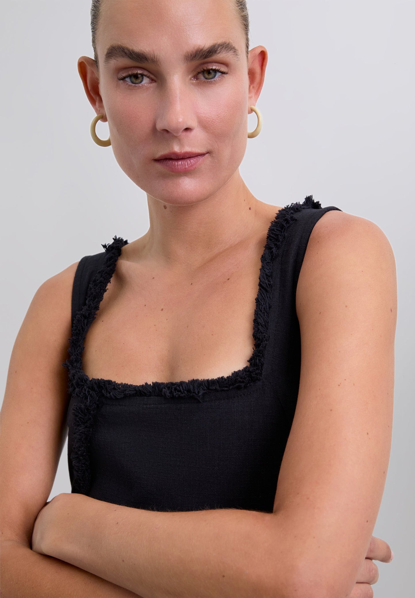 SCLINENFRINGED DRESS