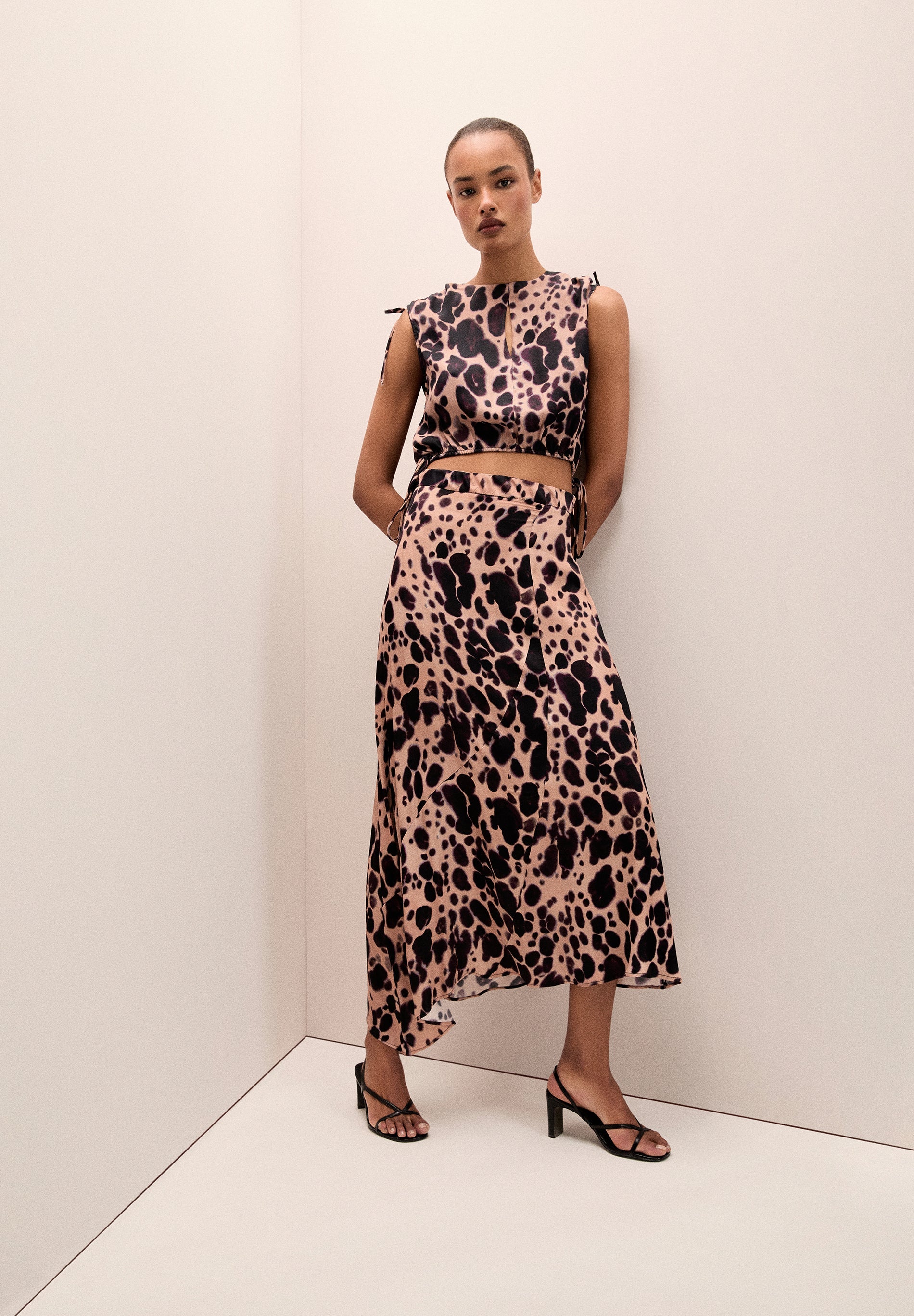 JUPE MIDI IMPRIMÉ MOTIF ANIMAL